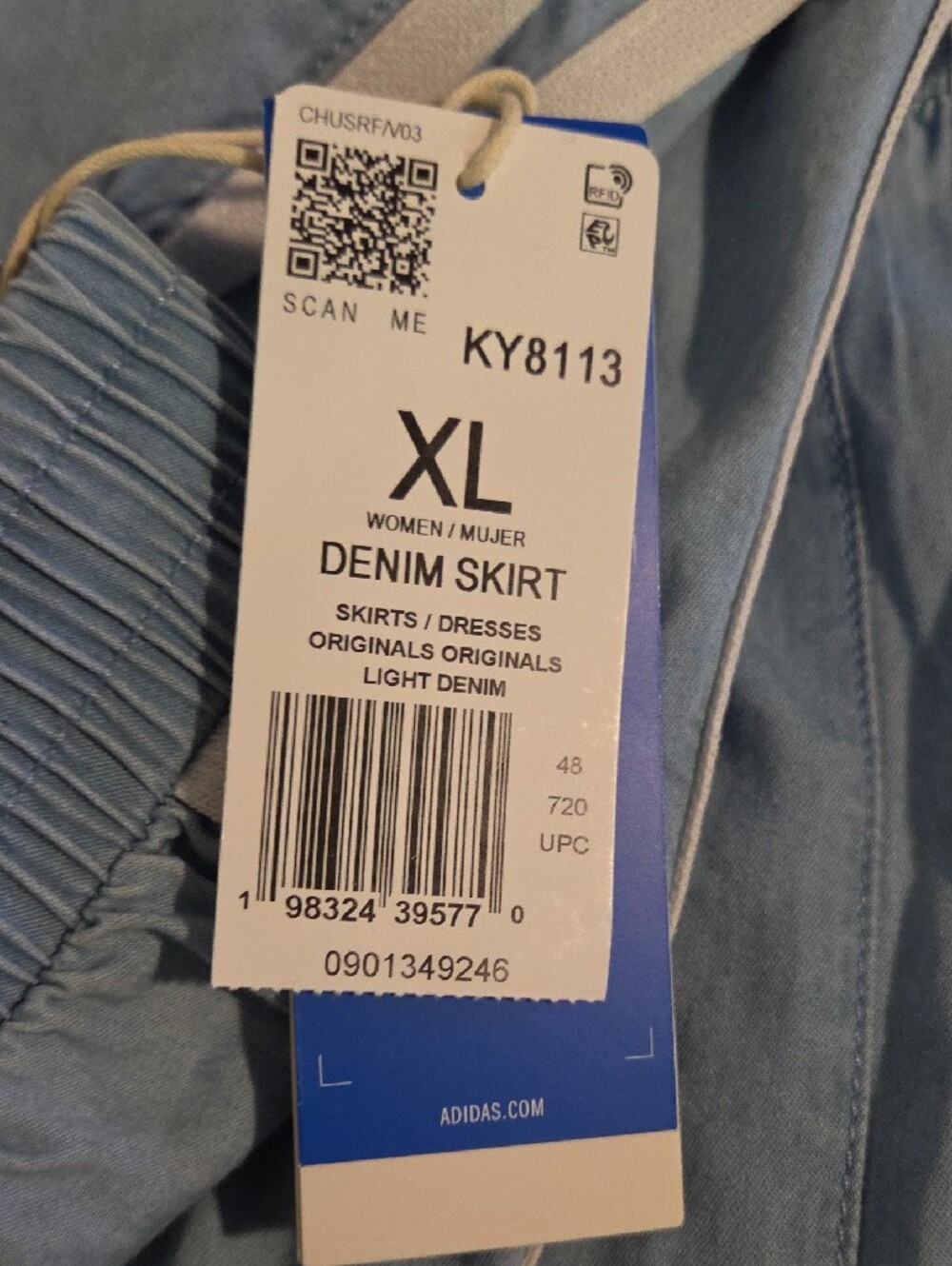Adidas Wmns Summer Glow Denim Skirt Light Denim Ky8113 - Picture 13 of 13